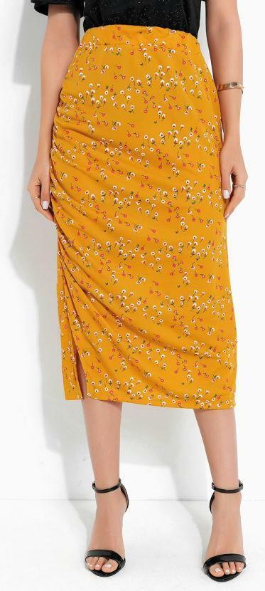 Saia Floral Mini Franzida