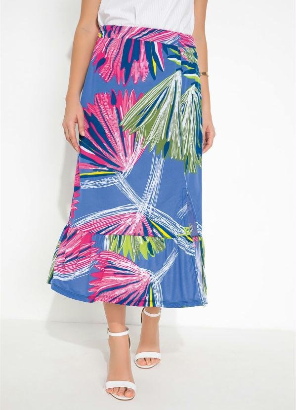 Imagem principal Saia Folhagem Cintura Alta com Fenda Moda Pop Moda Pop