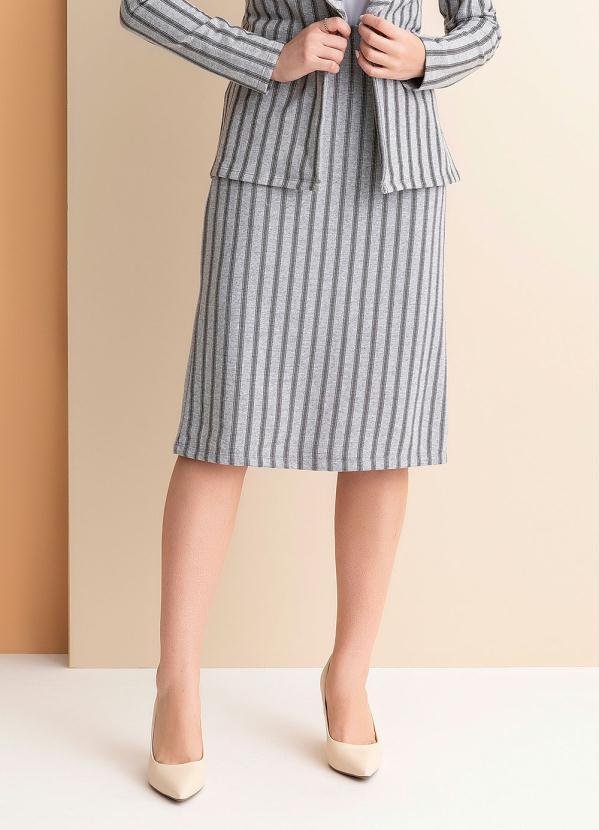 Saia Mescla Listrada com Fenda