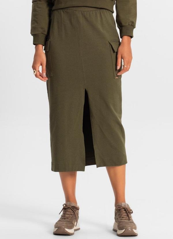 Saia Midi Cargo Feminino Verde