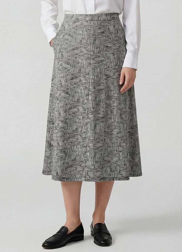 Saia Midi com Recorte nas Costas Bege