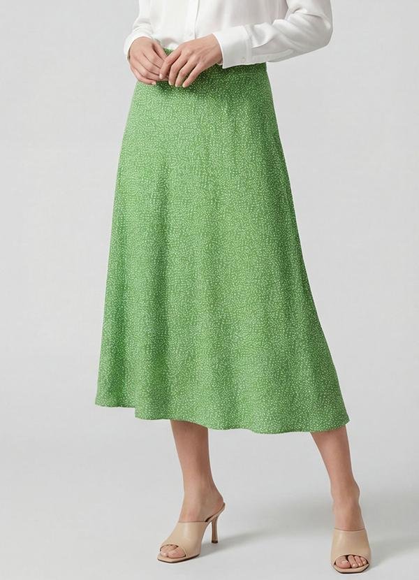 Saia Midi com Recorte nas Costas Verde