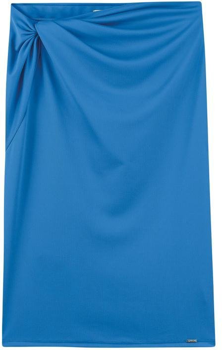 Saia Midi com Torção Frontal Azul
