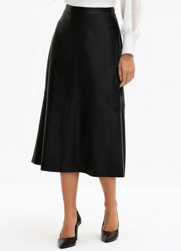 Saia Midi de Poliuretano Carolin Preta