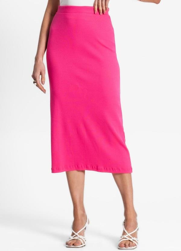 Saia Midi de Ribana Feminina Rosa
