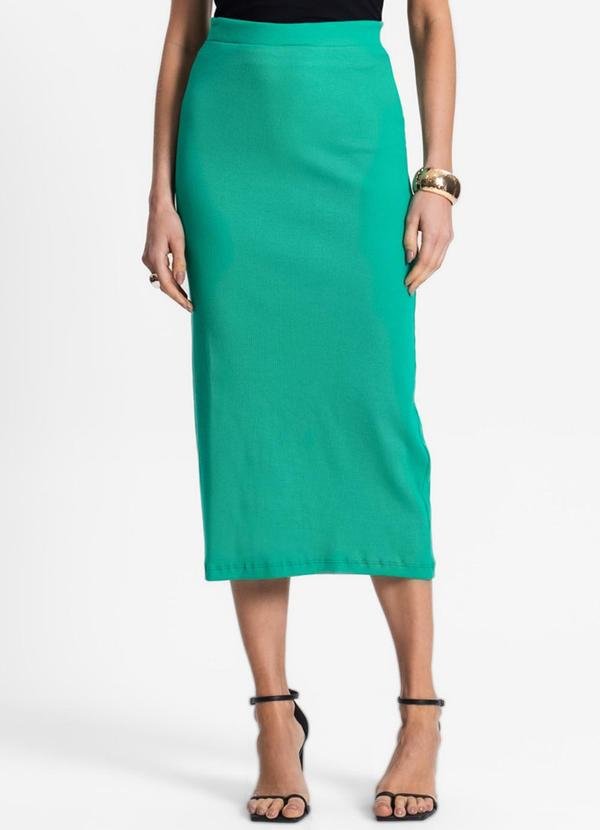 Saia Midi de Ribana Feminina Verde