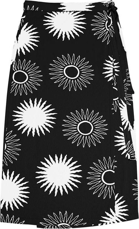 Saia Midi Envelope em Visco Maquinetada Preto