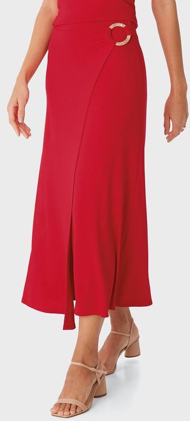 Imagem principal Saia Mídi Evasê com Argola Vermelho Malwee Malwee
