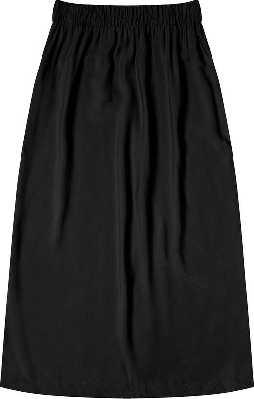 Saia Midi Feminina em Alfaiataria Preto