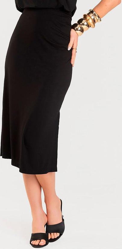 Saia Midi Feminina Preto