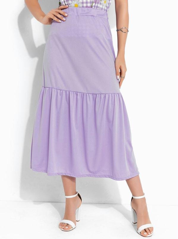 Imagem principal Saia Midi Lilás com Fenda Rosalie Rosalie