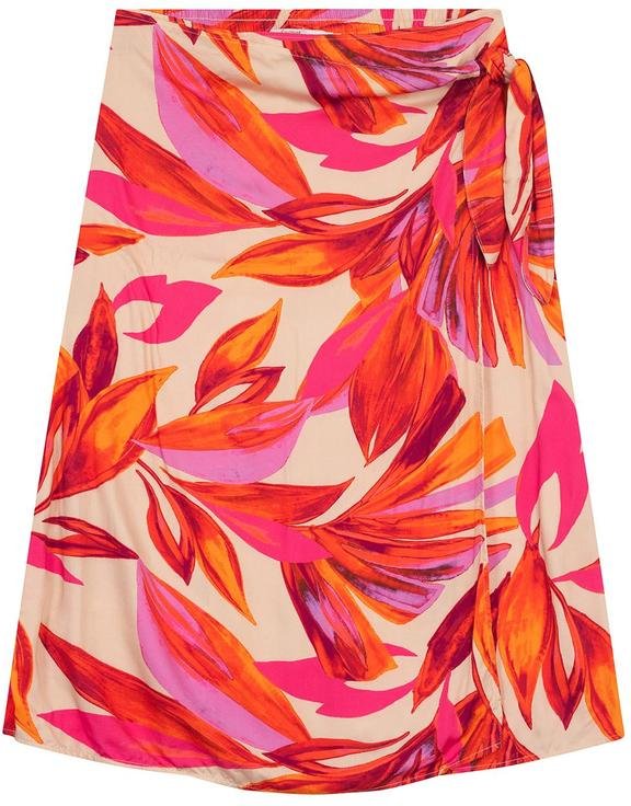 Saia Midi Plus Size em Viscose Laranja