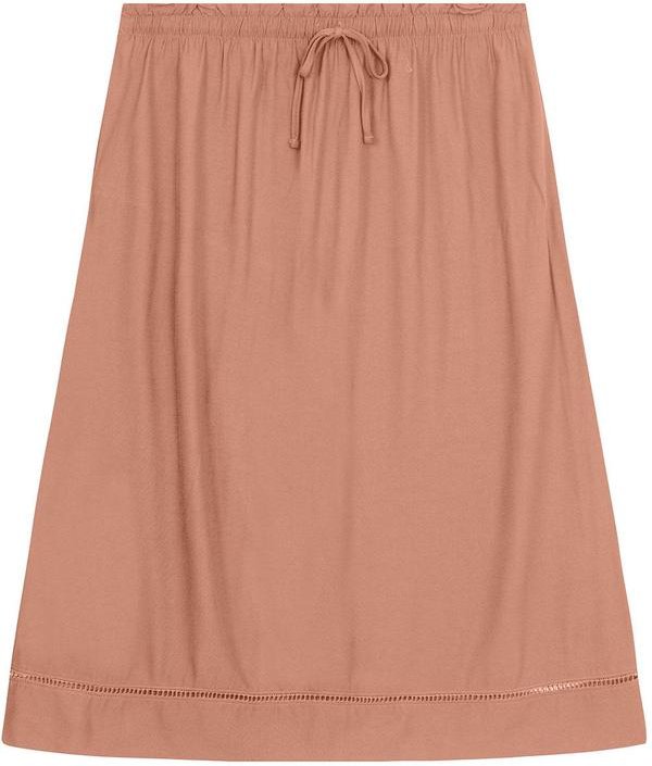 Saia Midi Plus Size em Viscose Marrom