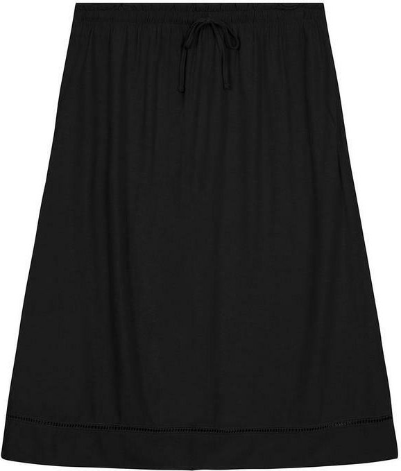 Saia Midi Plus Size em Viscose Preto