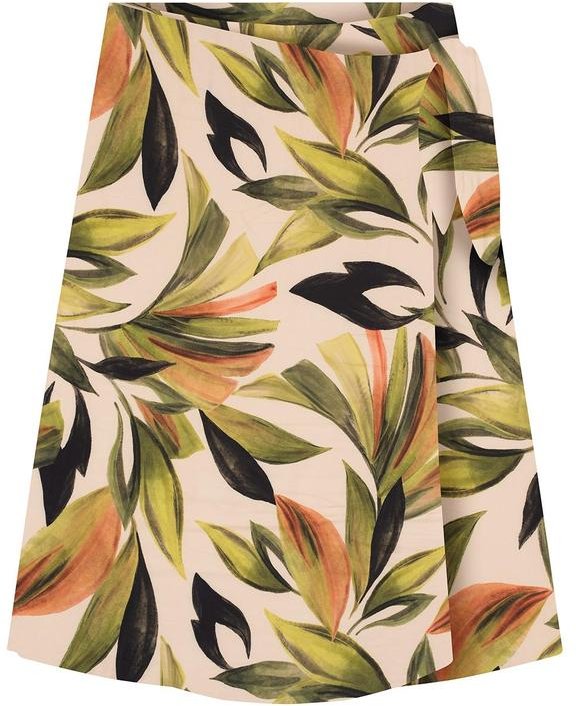 Saia Midi Plus Size em Viscose Verde