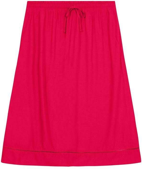 Saia Midi Plus Size em Viscose Vermelho