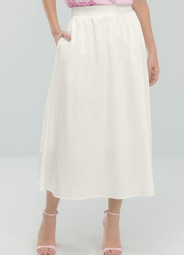 Imagem principal Saia Midi Tricoline Branco Angel Angel