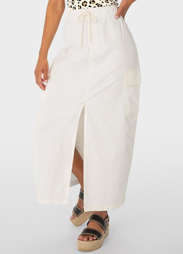 Imagem principal Saia Off White Mídi Cargo em Sarja Malwee Malwee