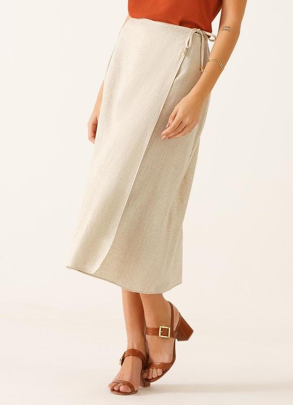 Saia Pareô Longuete em Linho Roseline Crú