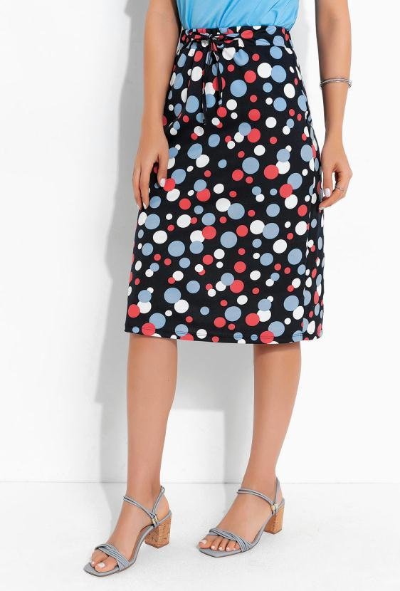 Saia Poá Azul com Amarração