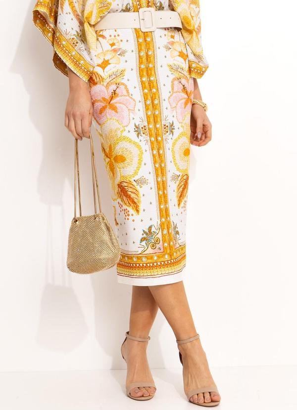 Imagem principal Saia Reta Ilha de Flor Amarelo FARM FARM