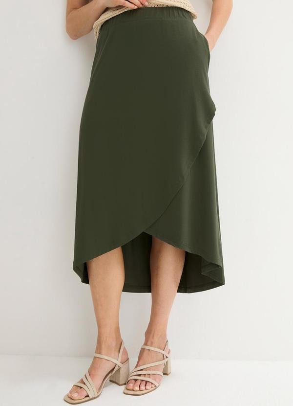 Saia Verde em Malha de Viscose
