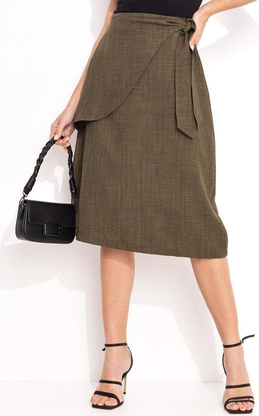 Imagem principal Saia Verde em Tecido Texturizado Quintess Quintess