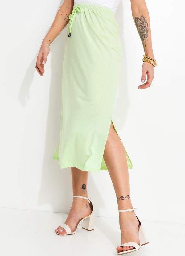 Saia Verde Lima em Malha de Algodão