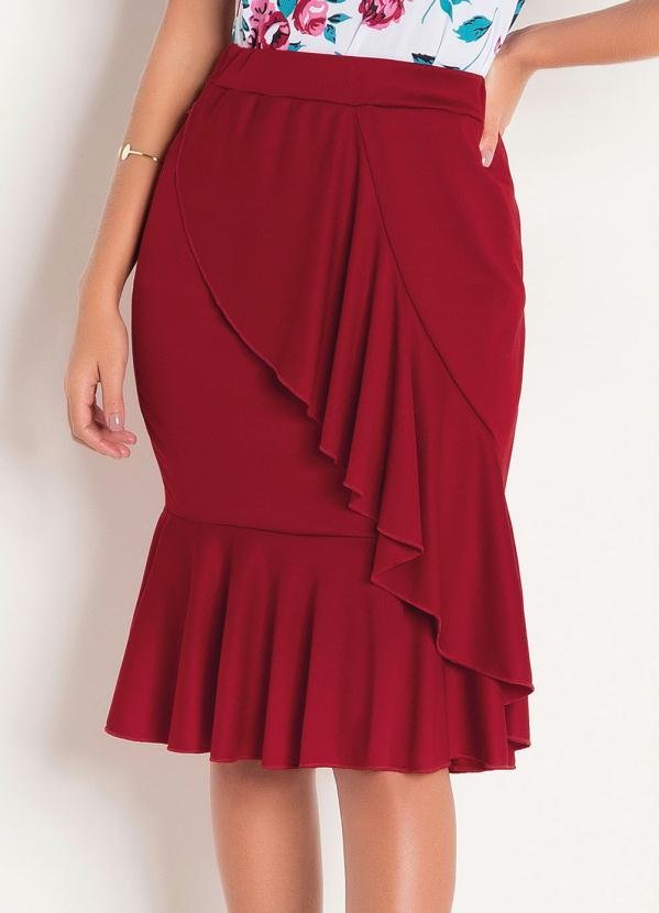 Saia Vermelha com Babados