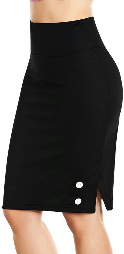 Saia Preto com Fenda Lateral