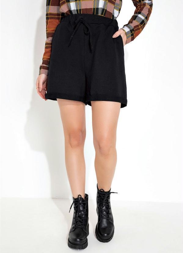 Imagem principal Short Preta com Bolsos e Detalhe para Amarração Moda Pop Moda Pop