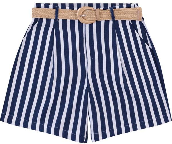 Imagem principal Shorts Alfaiaria Listrado em Viscolinho Azul Malwee Malwee