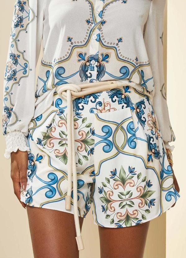 Shorts Alfaiataria Lusitana Estampado Estampado