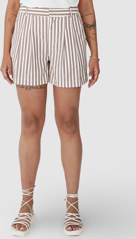 Imagem principal Shorts Bege Feminino Básico Listrado Malwee Malwee
