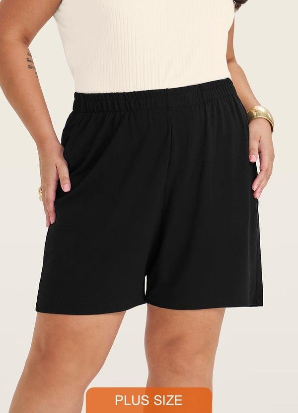 Imagem principal Shorts Feminino Plus Size com Bolsos Preto Secret Glam Secret Glam
