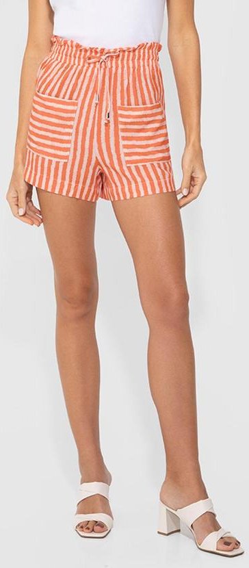 Imagem principal Shorts Laranja Clochard Listrado em Viscose Enfim Enfim