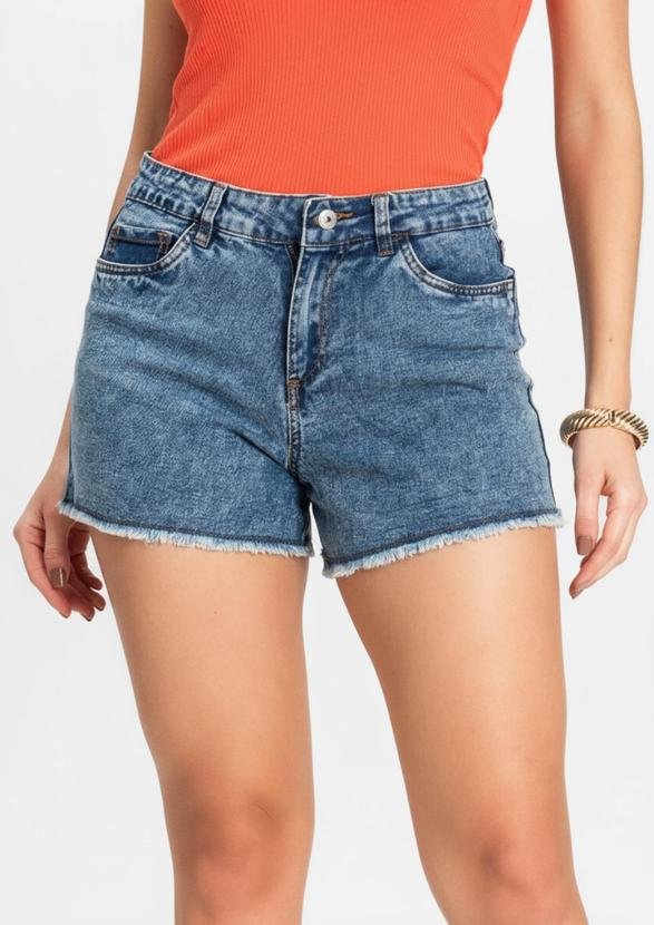 Imagem principal Shorts Jeans Feminino Adulto Básico Azul Rovitex Rovitex