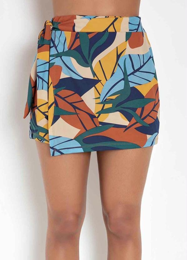 Short-Saia Folhas Color com Amarração
