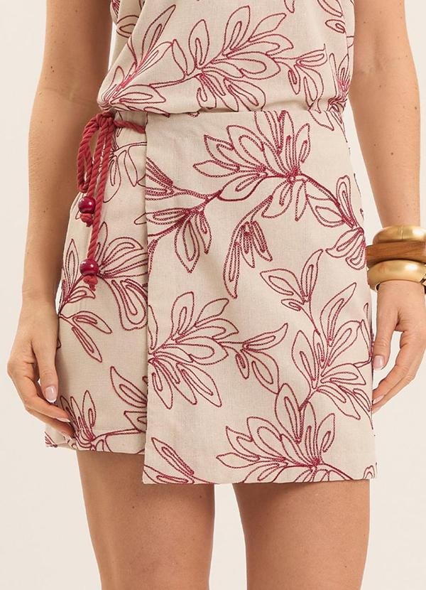 Shorts-Saia Celebration Bordada Branco