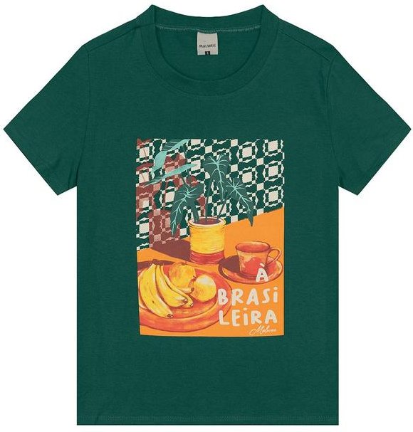 Camiseta a Brasileira em Malha Verde Esmeralda