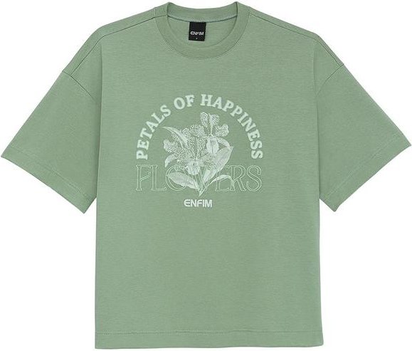 Camiseta Ampla Petals Of Happiness Flowers Verde