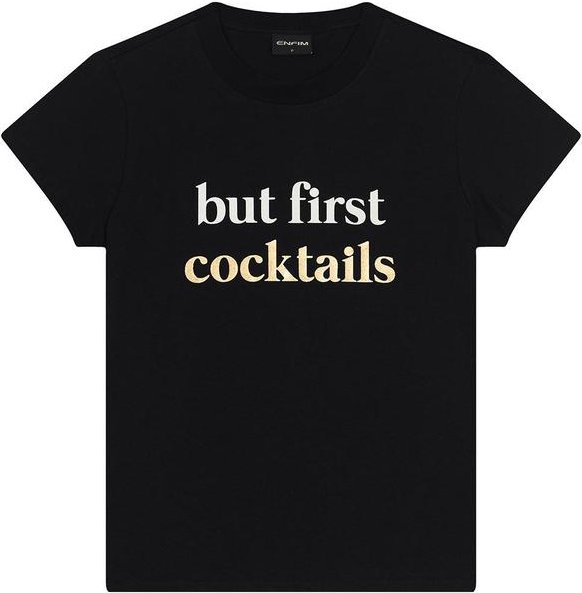 Camiseta Baby Look Cocktails Preto