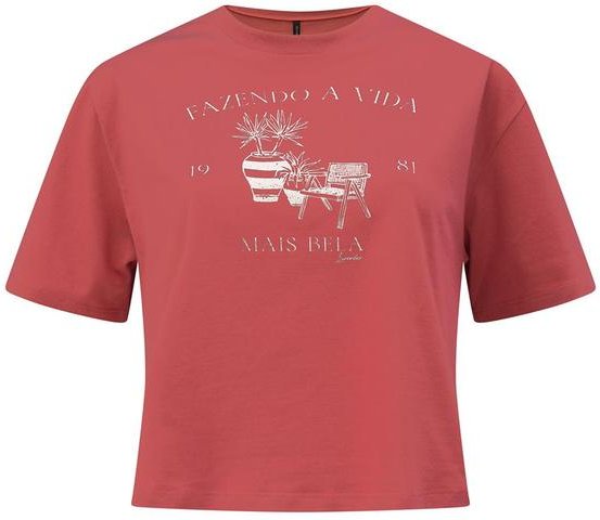 Imagem principal Camiseta Cropped D em Meia Malha Penteada Rosa Lunender Lunender