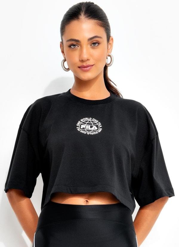 Imagem principal Camiseta Feminina Confort One World Preto Fila Fila