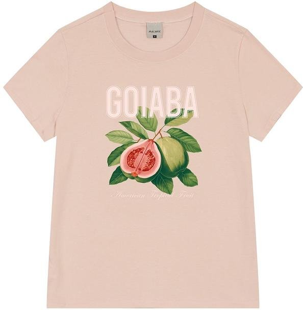 Camiseta Goiaba em Malha Rosê