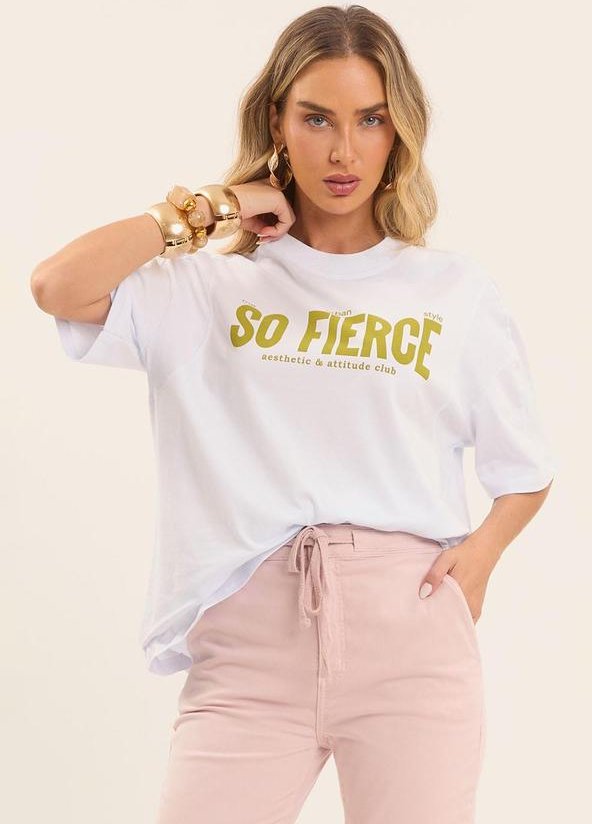 T-Shirt Boho em Meia Malha Branco