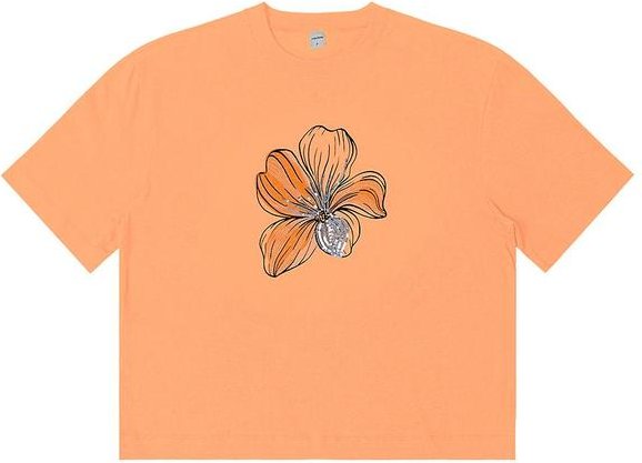 T- Shirt Box Feminina em Meia Malha Laranja