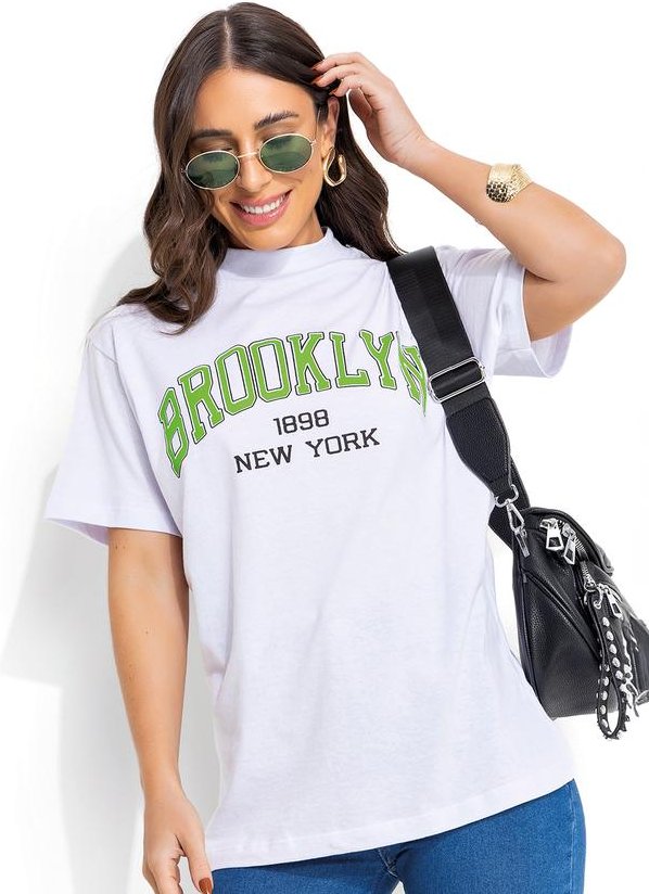 T-Shirt Branco em Malha de Algodão