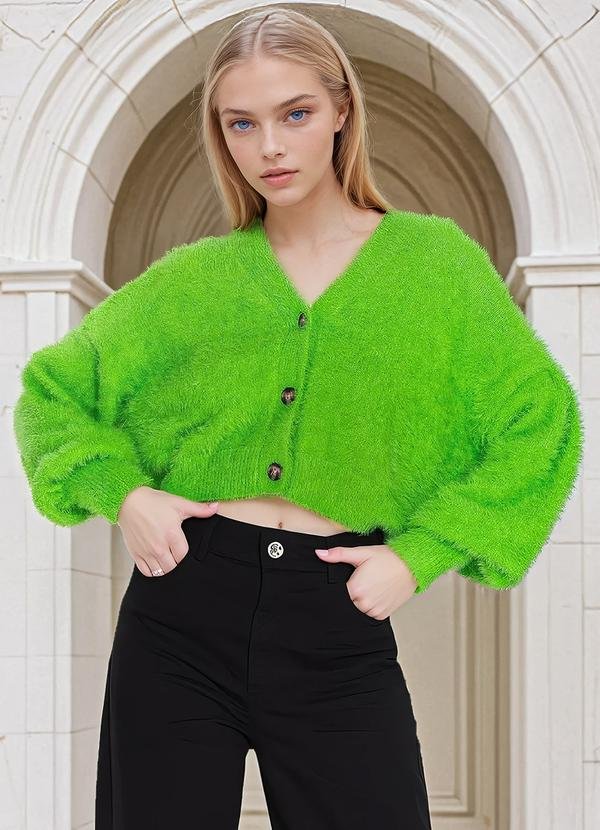 Imagem principal Cardigan Curto de Tricot Pelinho Verde FARM FARM