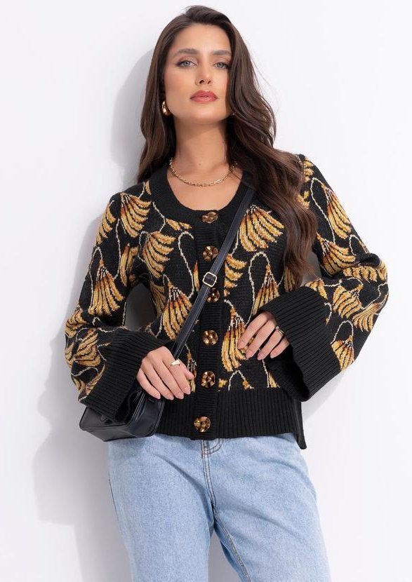 Imagem principal Cardigan Tricot Banana Tassel Mini Preto FARM FARM